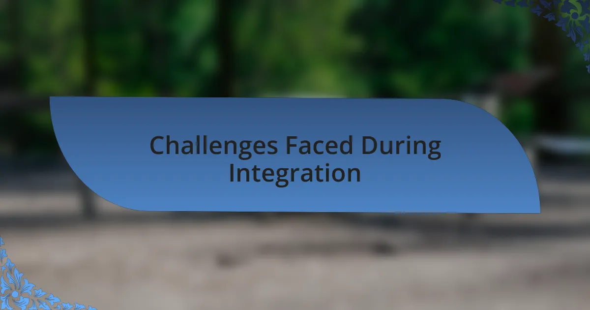 Challenges Faced During Integration