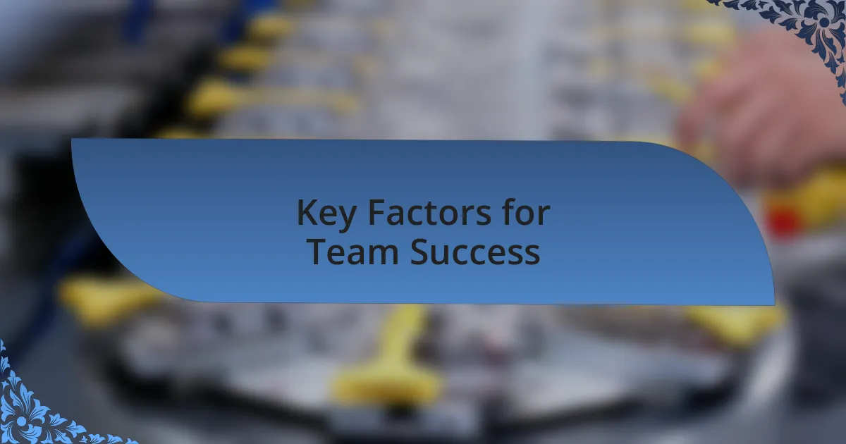 Key Factors for Team Success
