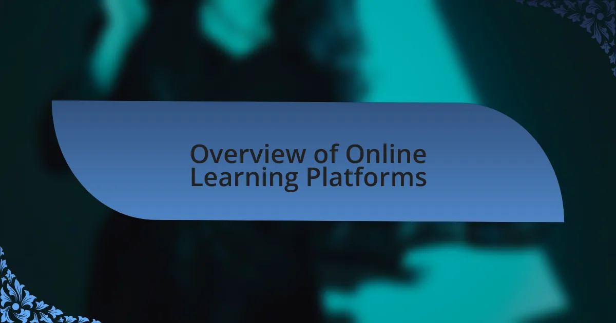 Overview of Online Learning Platforms