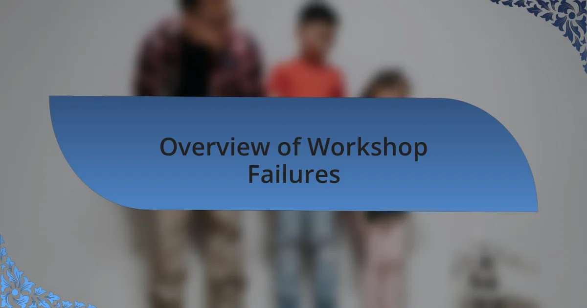 Overview of Workshop Failures