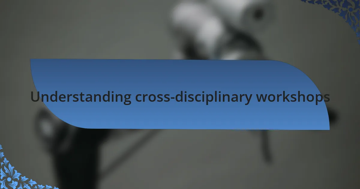 Understanding cross-disciplinary workshops